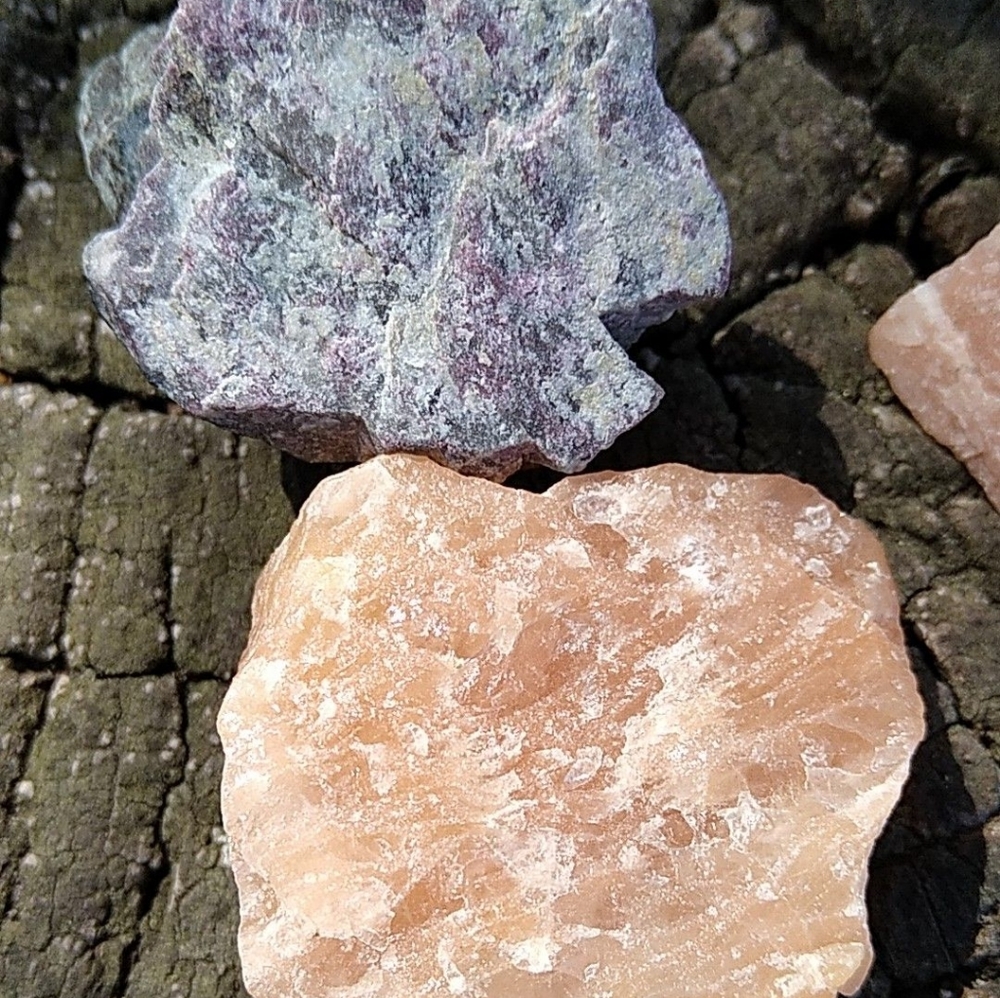 Red Tourmaline Self Stone AND Yellow Aventurine Laughter Stone Crystal Rock Gems